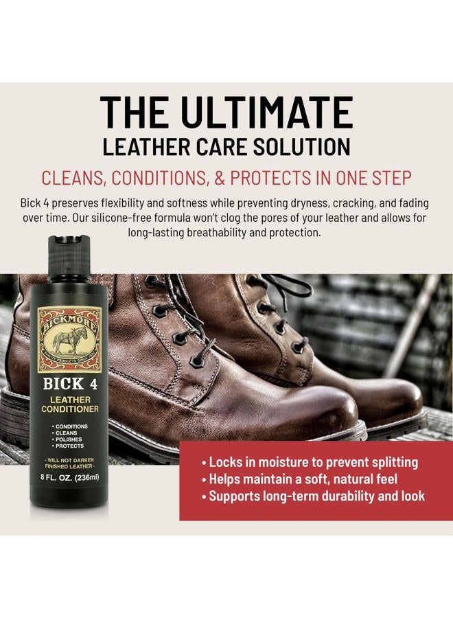 Bickmore بك 4 بلسم الجلد ومنظف الجلد 2 أونصة - لن يغمق الجلد - آمن للملابس الجلدية، الأثاث، السترات، الأحذية، داخل السيارات، الحقائب وجميع ملحقات الجلد الأخرى - Image 3